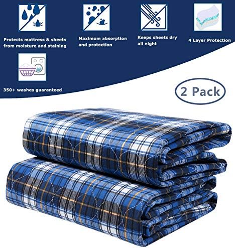 Brosive Non-Slip Bed Pads for Incontinence 36 x 34 2 Pack