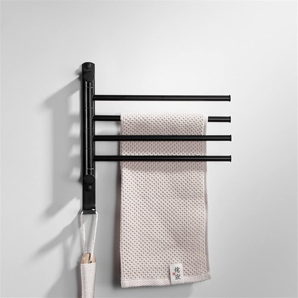 Brushed Gold Towel Bar Swivel Hanger 4 Bars Black Bathroom Towel Rail