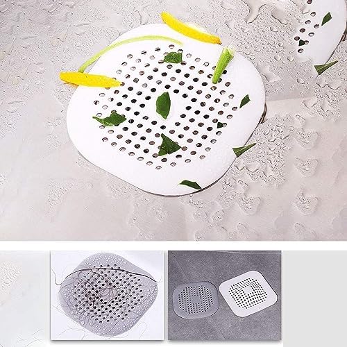 White Silicone Drain Hair Catcher with Suction Cups