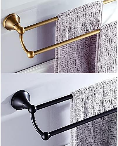 Gold Double Towel Bar with Black Antique Finish