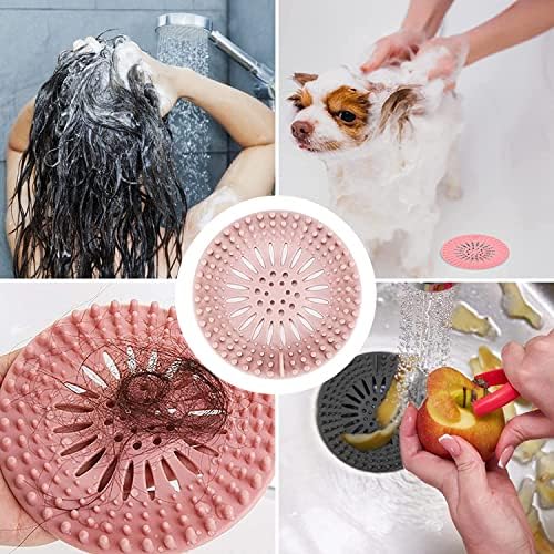 Durable Silicone Hair Catcher 4Pcs for Shower and Kitchen Drain