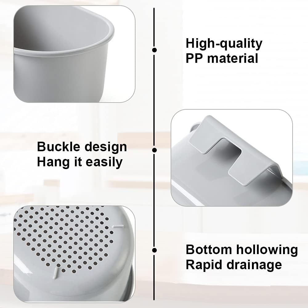 Kitchen Sink Drain Strainer Basket with Dry Wet Separation - Grey