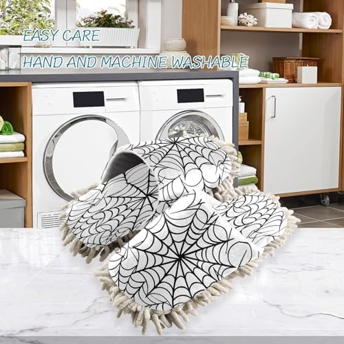 Zhirexin Black Microfiber Mop Slippers for Home Cleaning