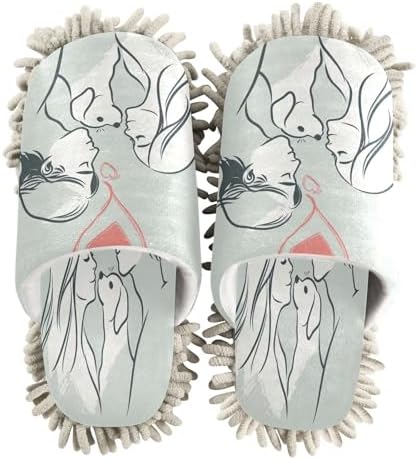 Zhirexin Comfortable Cleaning Mop Slippers for Men Women