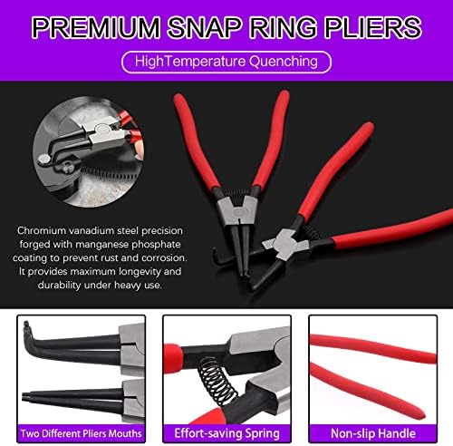 Swpeet 13-Inch Snap Ring Pliers with Pick and Hook Tool Set 1