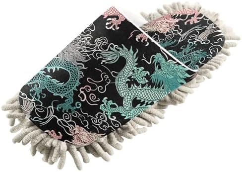 Zhirexin Colorful Dragons Microfiber Mop Slippers