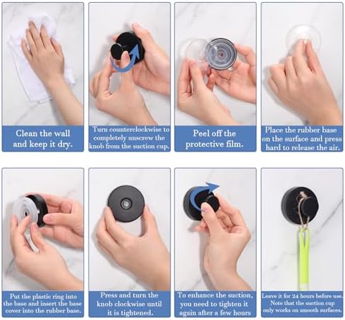 Dntorx Vacuum Suction Cup Hooks 2 Pack Black 1
