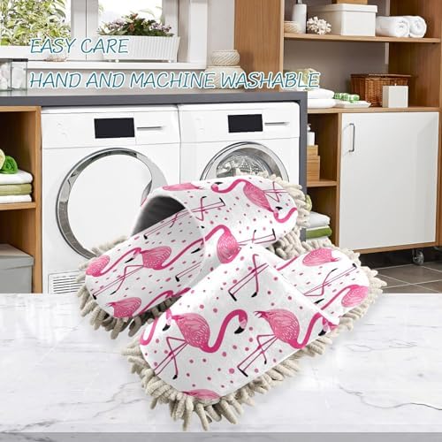 Zhirexin Flamingo Microfiber Mop Slippers for Men Women 1