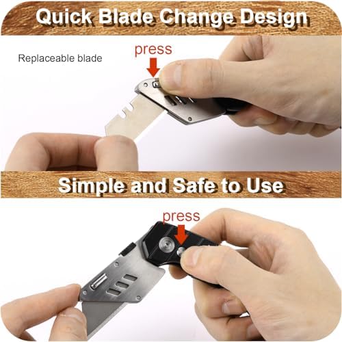 Vickay Utility Knife with Belt Clip and 5 SK5 Blades 1