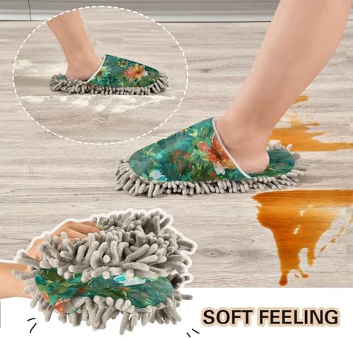Zhirexin Cleaning Slippers with Microfiber Mop Pads