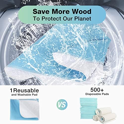 SOLOSHINE Washable Waterproof Bed Pads 34x52 2 Pack
