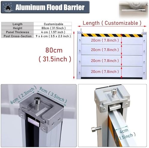 High Flood Control Baffle Underpass Entry Protection Barrier 31 High