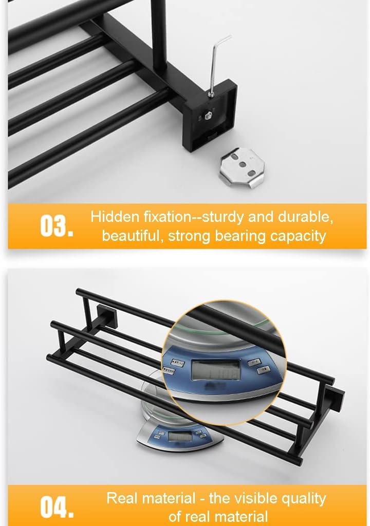 ANNBKA 304 Stainless Steel Towel Shelf Wall Mounted