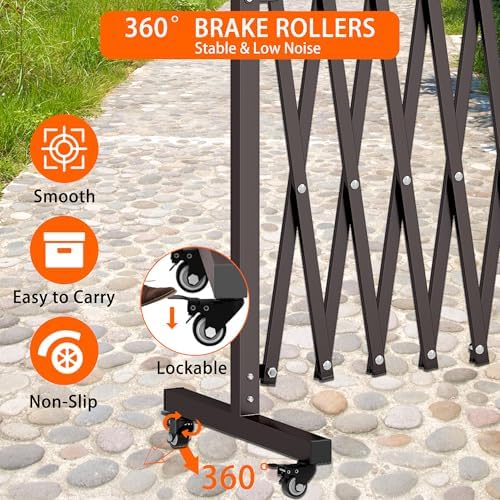 MOOITZ Folding Security Gate 130 x 406 Portable Barricade with Casters