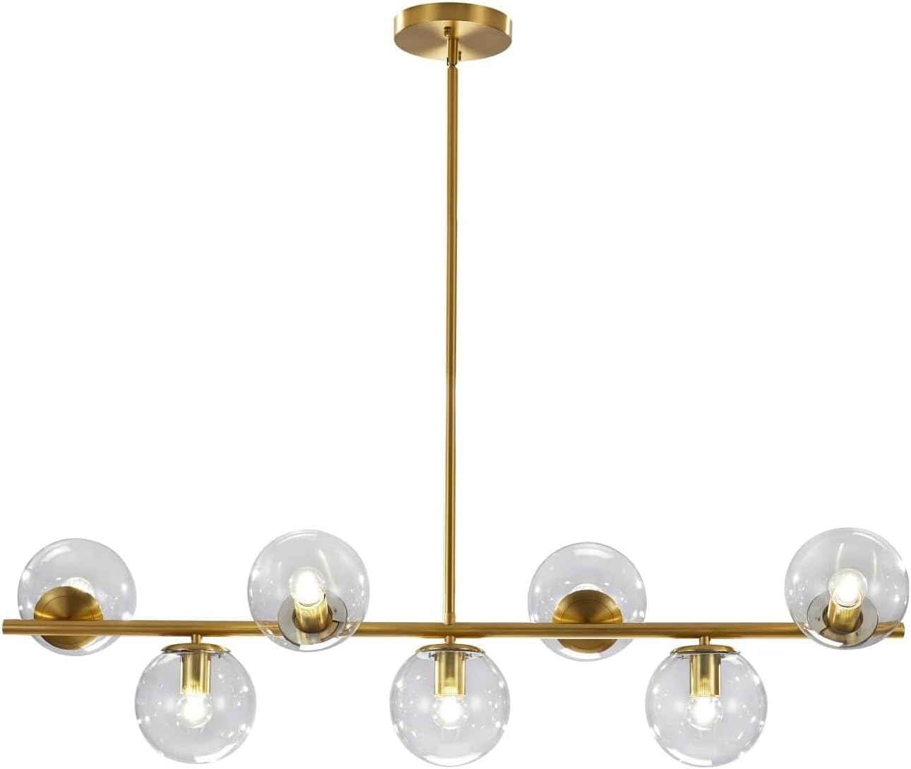 KCO 7-Light Clear Glass Globe Sputnik Chandelier 1