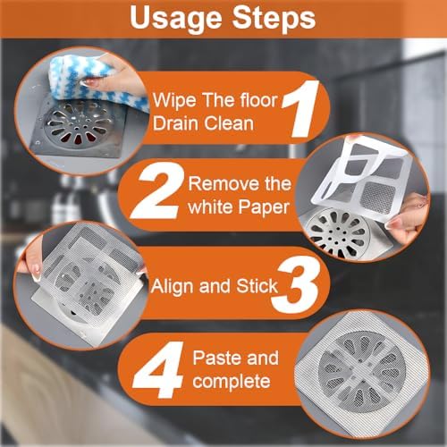 Disposable Hair Drain Stickers 10-Pack Shower and Sink Hair Catcher