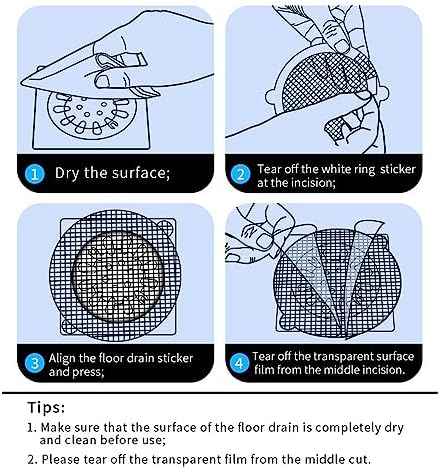 10pcs Disposable Hair Drain Cover Sticker for Kitchen and Bathroom