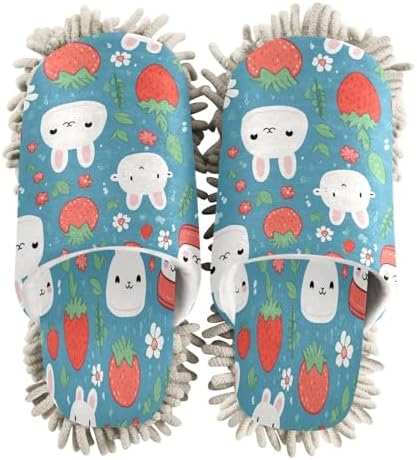 Zhirexin Cute Bunny Strawberry Cleaning Slippers 1