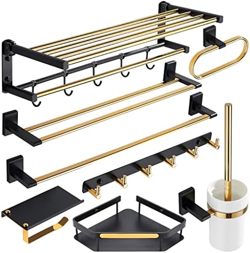 ANNBKA Black Gold Bathroom Towel Rack Set