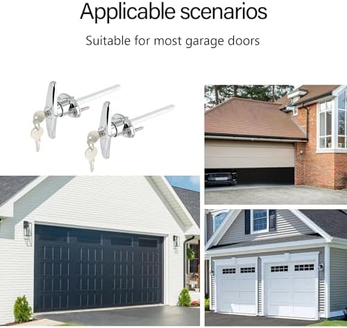 Universal Garage Door T-Handle Replacement Lock 2 Pack with 2 Keys