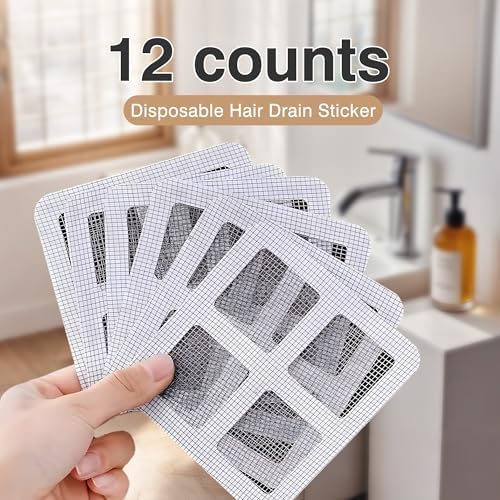 JESOT 12 Pcs Disposable Shower Hair Catcher Stickers