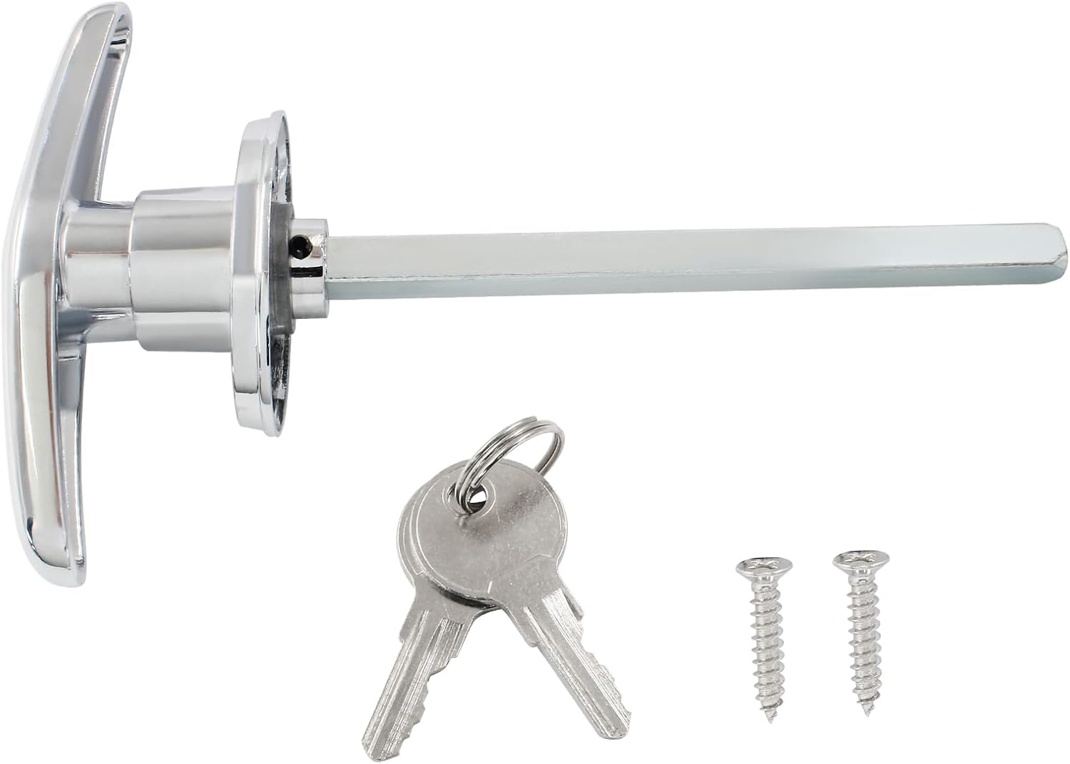 Bonsicoky Garage Door T-Handle Lock with 2 Keys - Silver