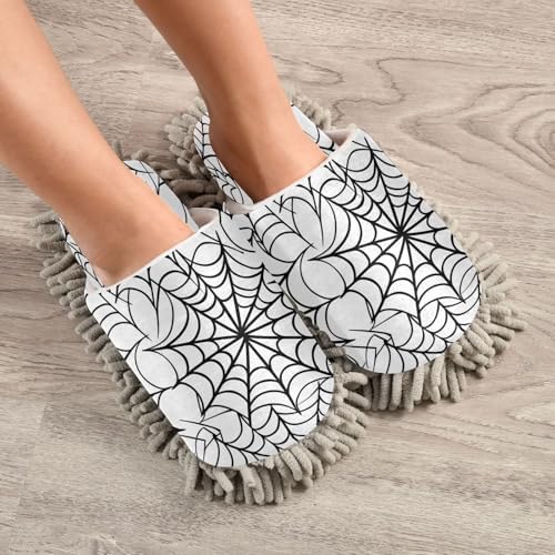 Zhirexin Black Microfiber Mop Slippers for Home Cleaning
