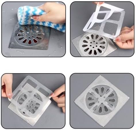 20PCS 4x4 Inch Shower Drain Hair Catcher Stickers Disposable Clogs Prevention