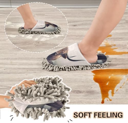 Zhirexin Mop Slippers for Men Women Comfortable Cleaning Shoes