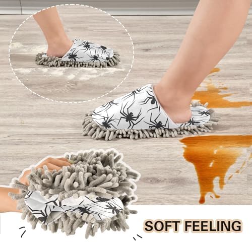 Zhirexin Halloween Black Web Cleaning Slippers 1