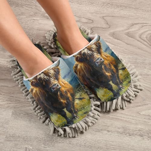 Zhirexin Cleaning Slippers with Microfiber Mop Pads 1