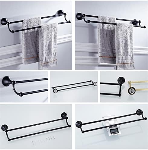 ANNBKA Double Towel Bar Black Chrome Brushed