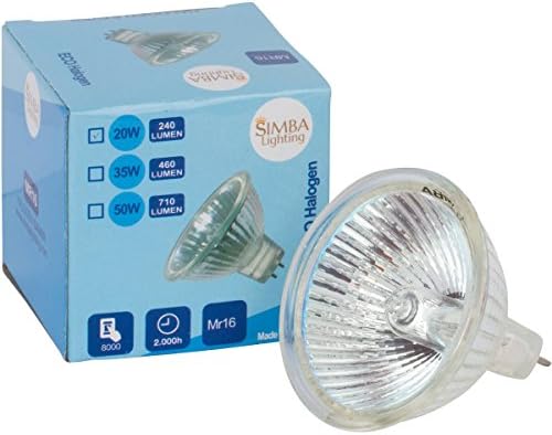 Simba Lighting Halogen MR16 20W 12V Bulbs 10 Pack Dimmable Warm White