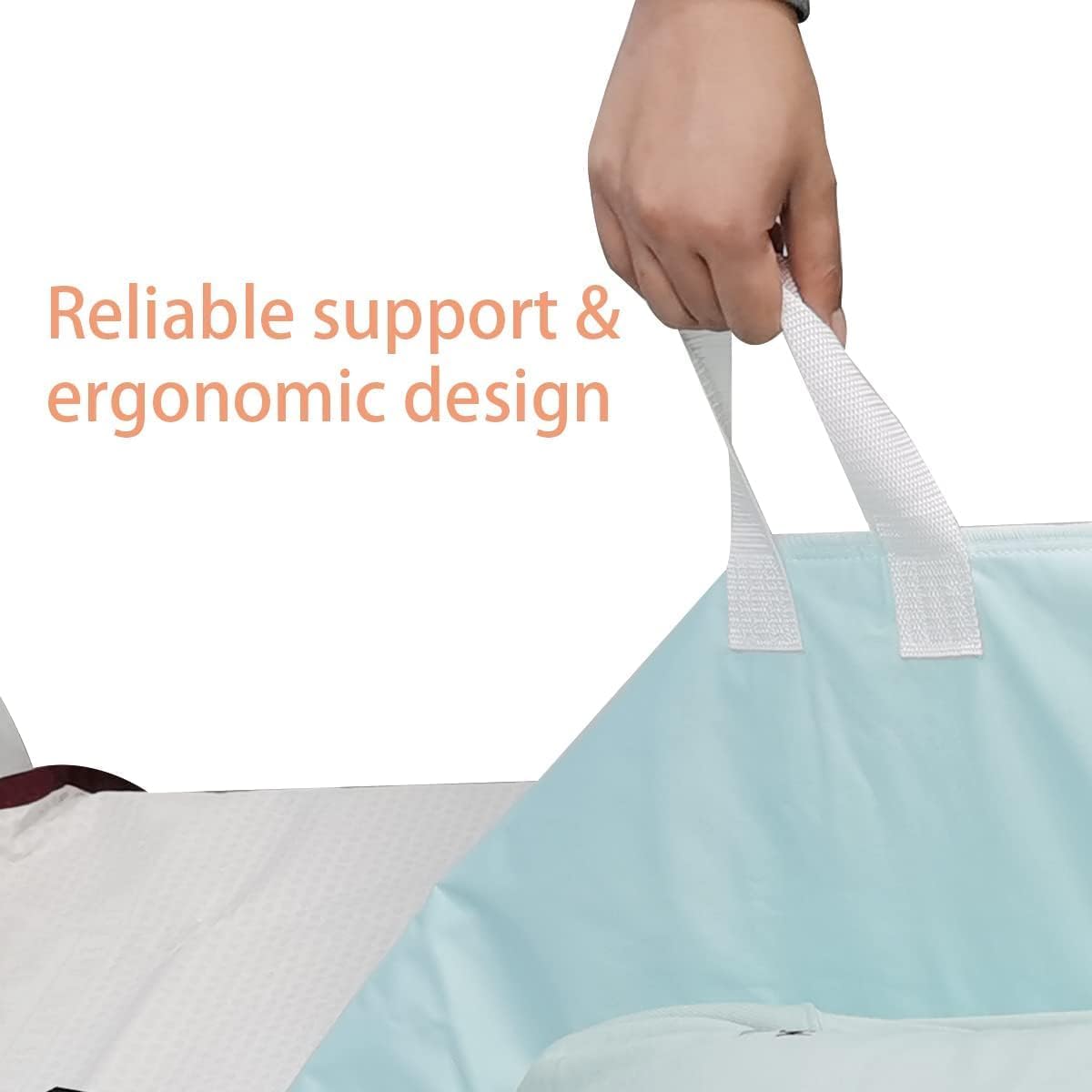 Washable Reusable Incontinence Bed Pad with 8 Handles