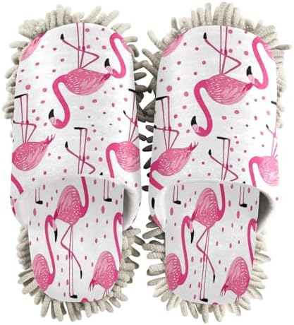Zhirexin Flamingo Microfiber Mop Slippers for Men Women 1