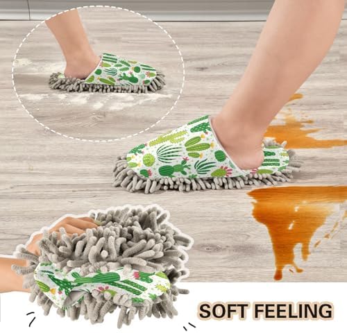 Sinestour Cactus Mop Slippers for Floor Cleaning
