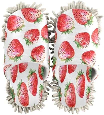 Zhirexin Cartoon Strawberry Cleaning Slippers