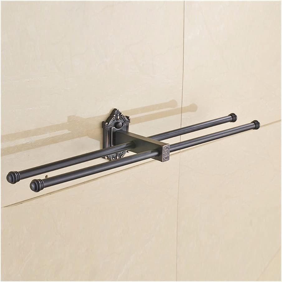 4 Tier Antique Brass Towel Bar with Wall Shelf
