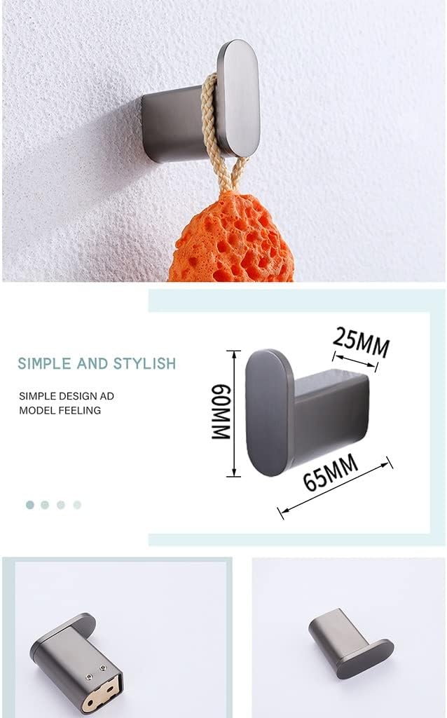 ANNBKA 4-Piece Bathroom Hardware Set Gunmetal Grey Towel Bar Hanger