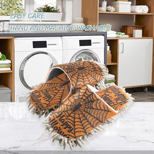 Zhirexin Halloween Black Web Cleaning Slippers