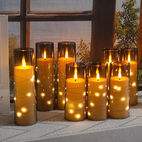 kakoya Flameless LED Candles with Timer 9pcs Grey