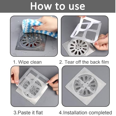 30PCS Jorakie Square Hair Catcher for Bath Kitchen