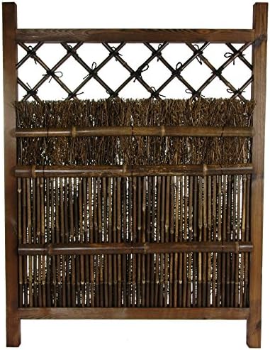 Red Lantern Japanese Dark Stain Garden Gate 4ft x 3ft Brown 1