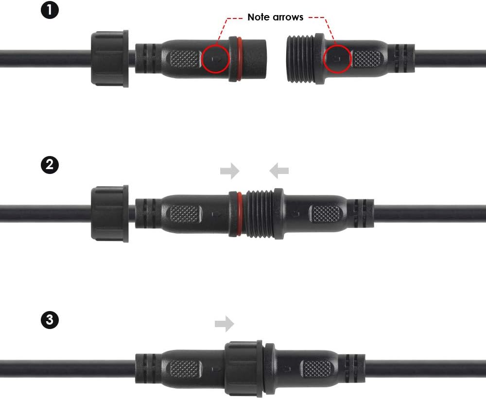 BTF-LIGHTING 4 Pin IP65 Connector with 20AWG Wire