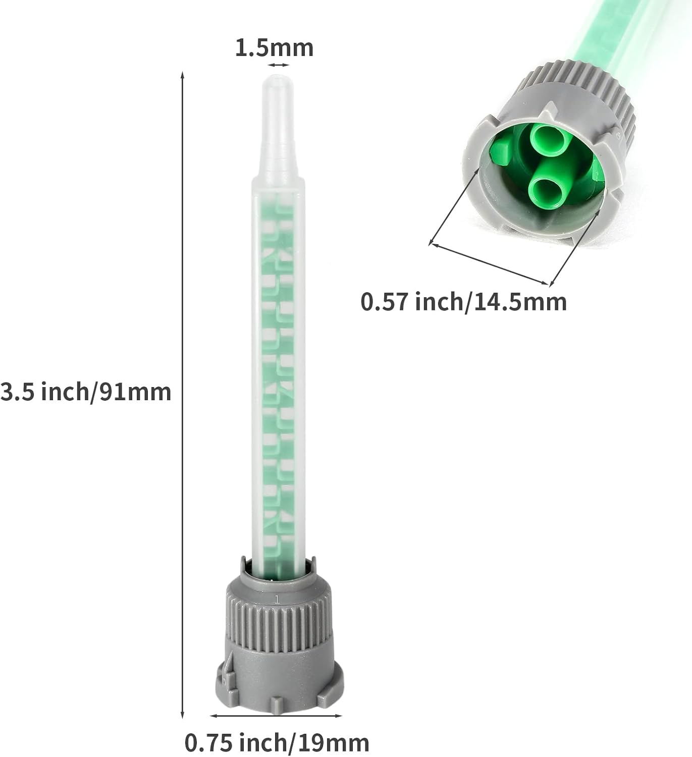 Litoexpe 20Pcs Epoxy Mixing Nozzle Tips for 50ml Cartridges