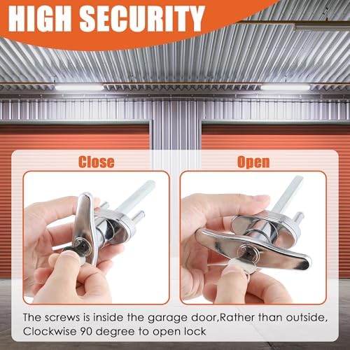 Universal Garage Door Lock Kit with Keyed Handle and Spring Latch