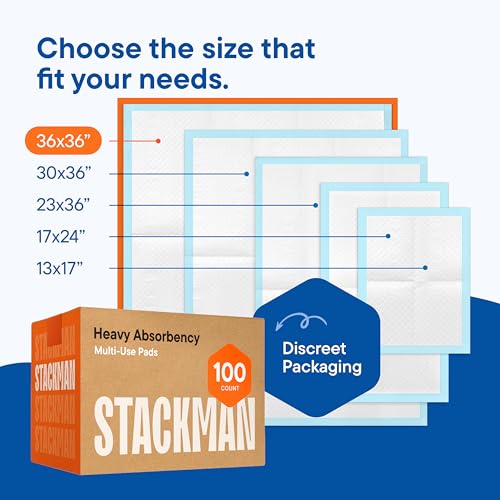 Stack Man Chucks Pads Disposable Underpads 100-Pack
