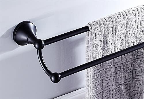 ANNBKA Double Towel Bar Black Chrome Brushed