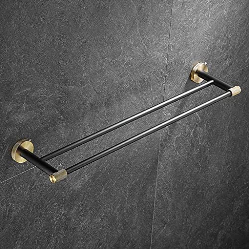 ANNBKA Black Bathroom Hardware Set with Towel Rail and Bar Shelf