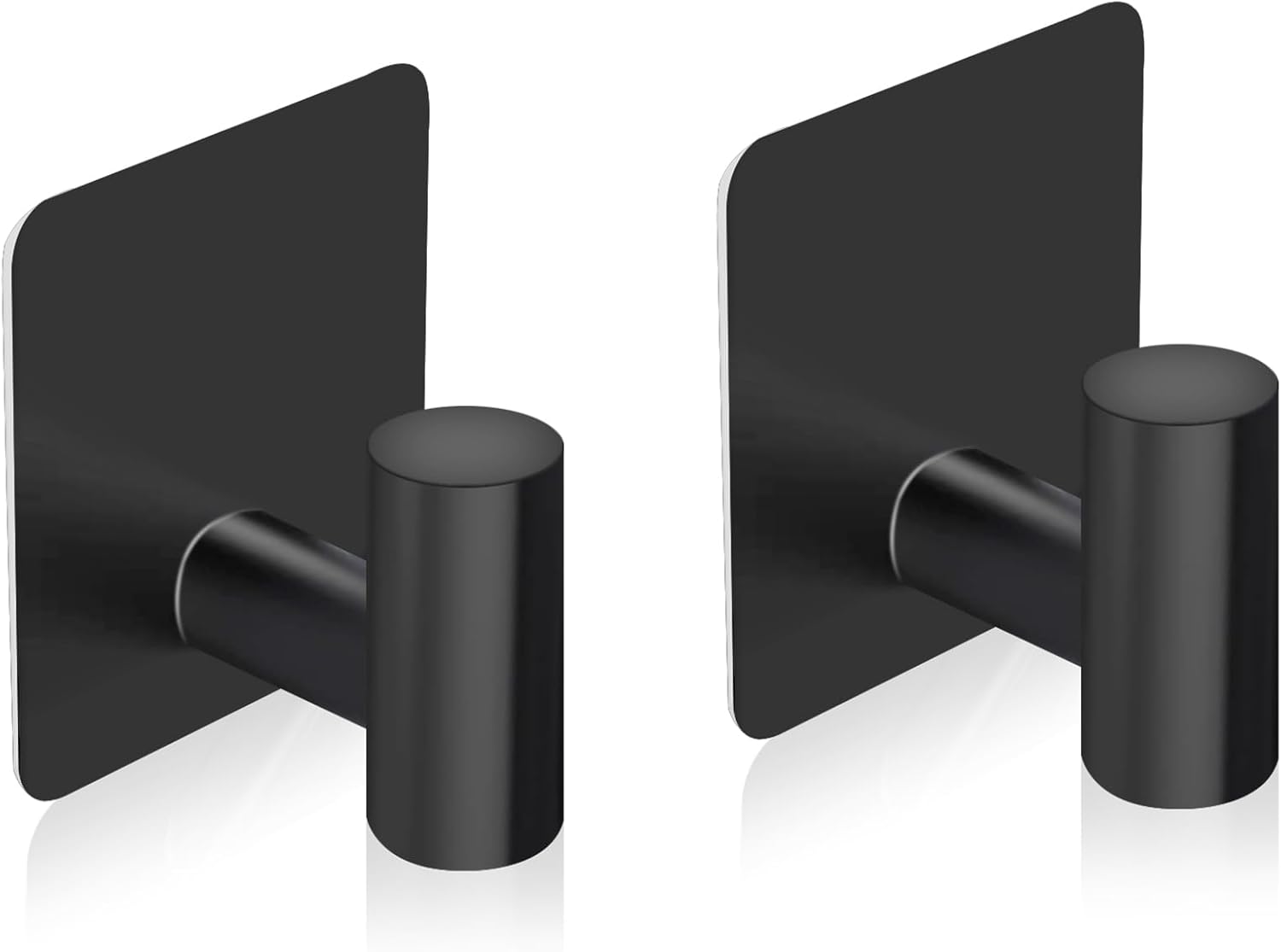 Adhesive Towel Hooks 2 Pcs Matte Black No Drill